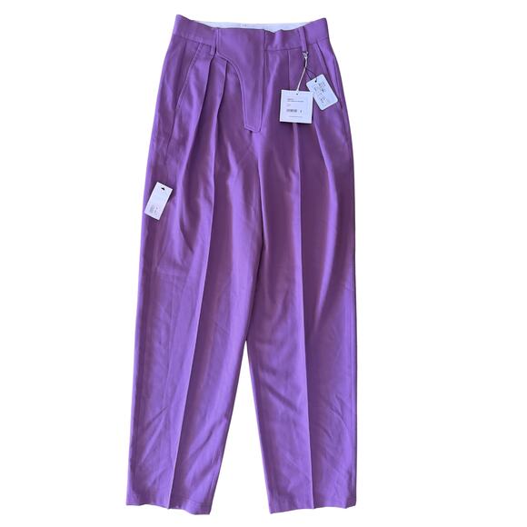 NWT Ambush Pleated Wool Tapered Pants Pink/Purple Size 2 (US 6) Retail $885 - Picture 2 of 8